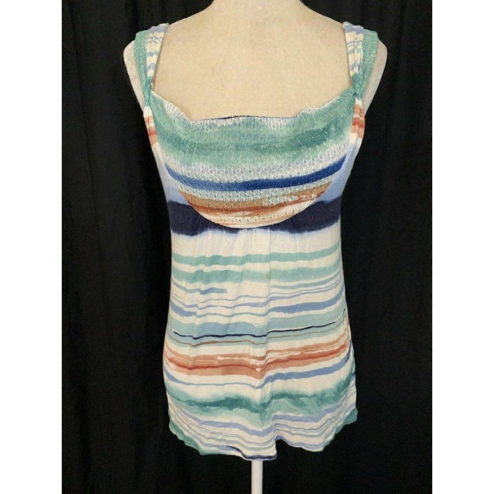 Vanessa Virginia Anthropologie Womens Blue White Striped Tank Top Xs